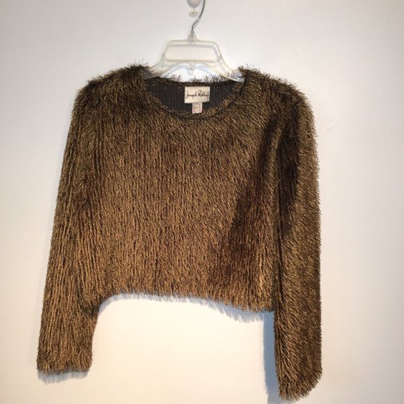 Vintage Joseph Ribkoff Cropped Shaggy Crew Neck Sweater Size 8 - Picture 8 of 11